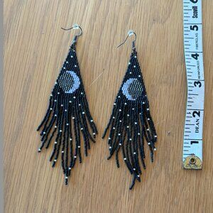 Moon and Stars Beaded Earrings